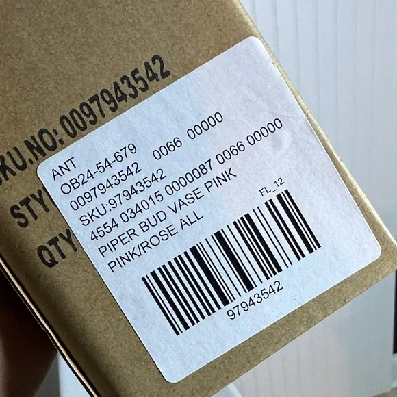 Anthropologie Peper Glass Bud Vase Hot Pink Home Office Decor Elegant - Picture 8 of 8